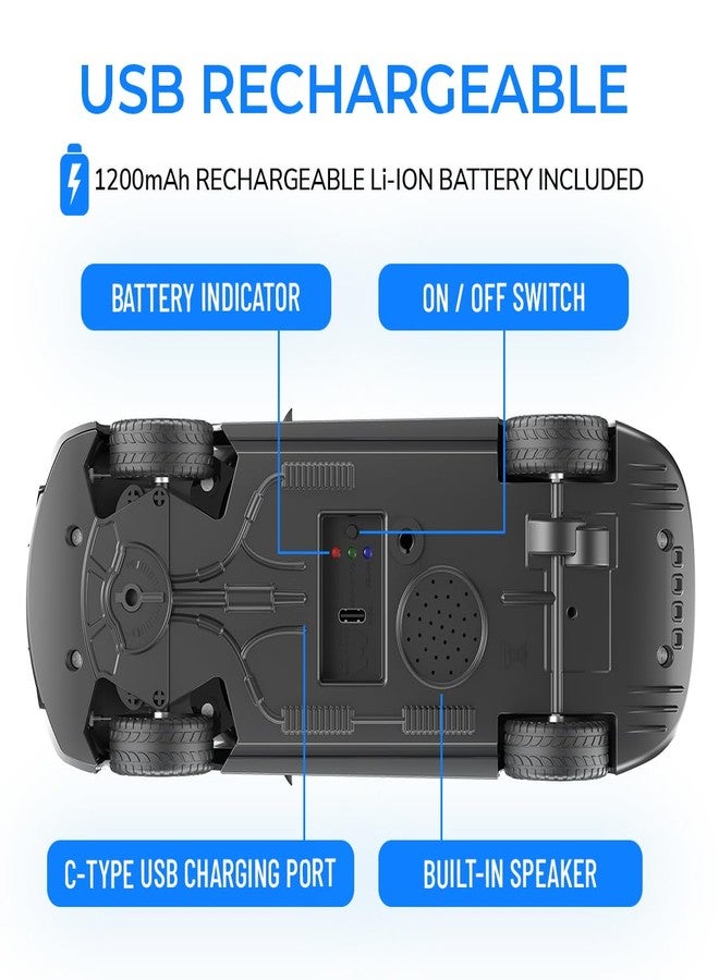 Mirana Tracer Remote & App Controlled Car Toy for Kids | USB Type-C Rechargeable High Speed RC Vehicle | 1.5X Nitro Boost with in-Built Bluetooth Speakers for Boys & Girls (Purple) - Image 2